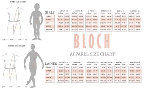 bloch leotard size guide